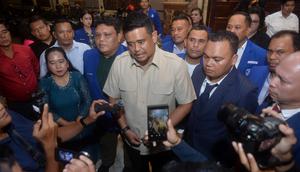 Gubernur Sumatera Utara Bobby Nasution menghadiri perayaan Natal 2025. (Liputan6.com/Reza Efendi)