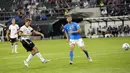 Pemain Jerman Thomas Muller (kedua kiri) mencetak gol ke gawang Italia pada pertandingan sepak bola UEFA Nations League di Moenchengladbach, Jerman, 14 Juni 2022. Jerman mengalahkan Italia 5-2. (AP Photo/Martin Meissner)