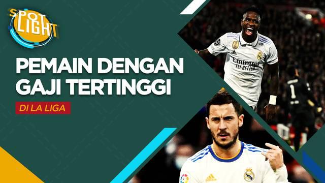 Berita video spotlight kali ini membahas tentang lima pemain dengan gaji tertinggi di La Liga, salah satunya ialah Vinicius Junior.