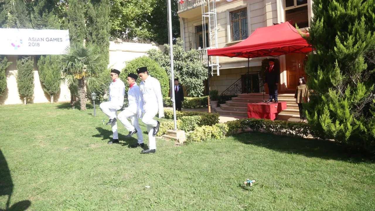 Upacara peringatan HUT RI ke -73 di Baku, Azerbaijan berlangusng khidmat. (Istimewa)