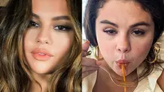 Selena Gomez yang kerap menampilkan sisi sempurna saat di atas panggung. Tapi beberapa momen Selena Gomez juga pernah menunjukkan foto saat ia juga manusia biasa. Sisi tak sempurna saat ia makan berhasil curi perhatian publik.  (Liputan6.com/IG/selenagomez)