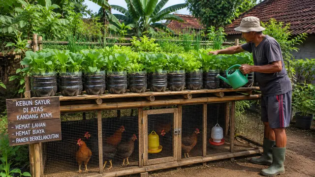 Cara Membuat Kebun Sayur di Atas Kandang Ayam