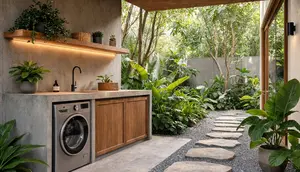 8 Desain Tempat Cuci Outdoor yang Menyatu dengan Taman, Ide Estetis Kekinian
