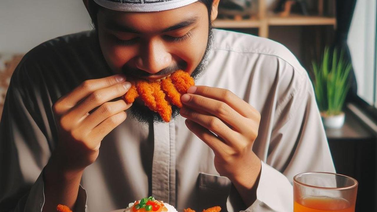 Mengonsumsi Makanan Berlemak dan Berkalori Tinggi saat Berbuka