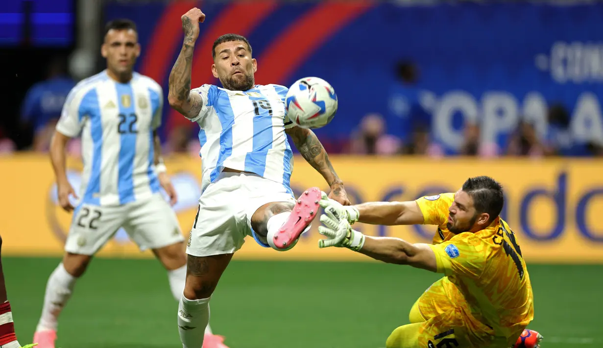La Albiceleste menang dengan skor 2-0 atas Kanada. (CHARLY TRIBALLEAU / AFP)
