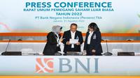 Konferensi pers RUPSLB PT Bank Negara Indonesia (Persero) Tbk, Rabu, 31 Agustus 2022 (Foto: PT Bank Negara Indonesia Tbk/BBNI)