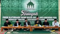 Ketua Dewan Masjid Indonesia (DMI) DKI Jakarta Makmun al Ayyubi melarang penggunaan masjid sebagai tempat kampanye praktis. (Liputan6.com/Hanz Jimenez Salim)