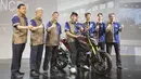 Valentino Rossi di atas motor baru Yamaha, Xabre, yang baru saja diluncurkan di The Mulia Resort, Bali, Selasa (26/1/2016). (Bola.com/Vitalis Yogi Trisna)