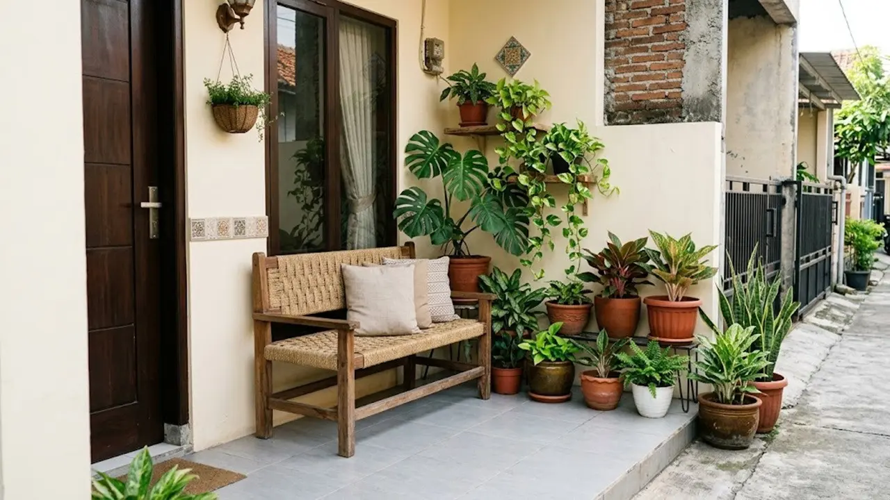 Ide Taman Kecil di Teras Rumah Sempit