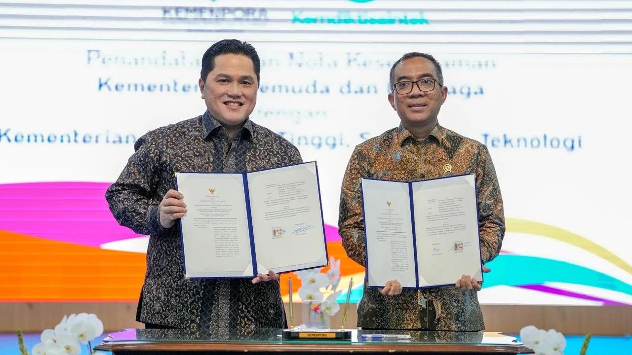 Menpora Erick Teken MoU dengan Mendiktisaintek Brian, Sinergi Dukung Student Athlete & Pengelolaan Fasilitas Olahraga