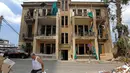 Sebuah bangunan tua yang hancur terlihat di Beirut, Lebanon, pada 13 Agustus 2020. Sebanyak 601 bangunan bersejarah hancur akibat ledakan yang mengguncang Beirut pada 4 Agustus lalu, dengan 70 di antaranya dapat roboh jika tidak segera direstorasi. (Xinhua/Bilal Jawich)