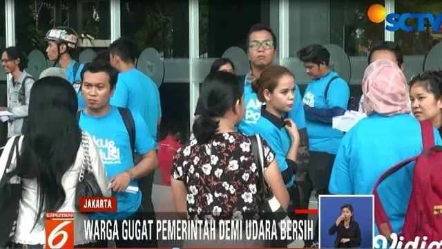 Puluhan Orang di Jakarta Tuntut Hak Dapat Udara Bersih