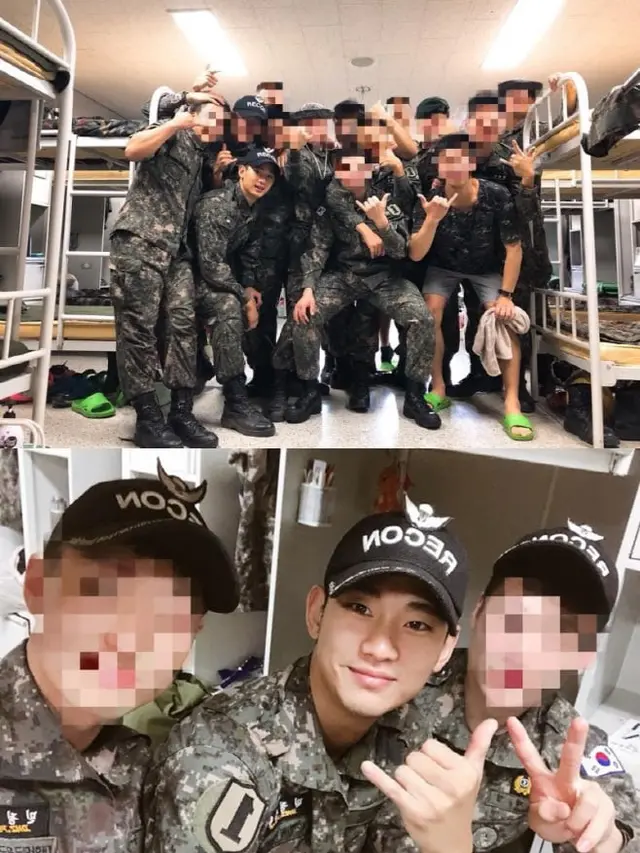 Foto Kim Soo Hyun saat wamil yang tersebar di media sosial Korea Selatan. (Foto via Soompi)