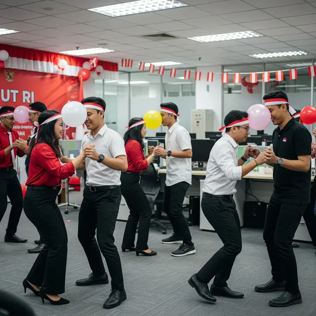 Lomba Joget Balon (AI Generated)