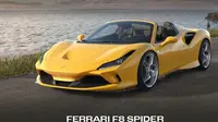 Tampilan dari mobil sport mewah Ferrari F8 Spider. Di Indonesia, pembelian 66 mobil ini setara dengan harga satu mobil balap F1 zaman dulu, yakni seri Mercedes Streamliner yang pernah dikemudikan Juan Fangio. (FOTO/Ist Ferrari)