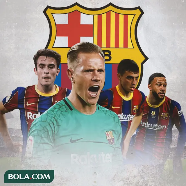 Barcelona - Eric Garcia, Marc-Andre ter Stegen, Pedri, Memphis Depay
