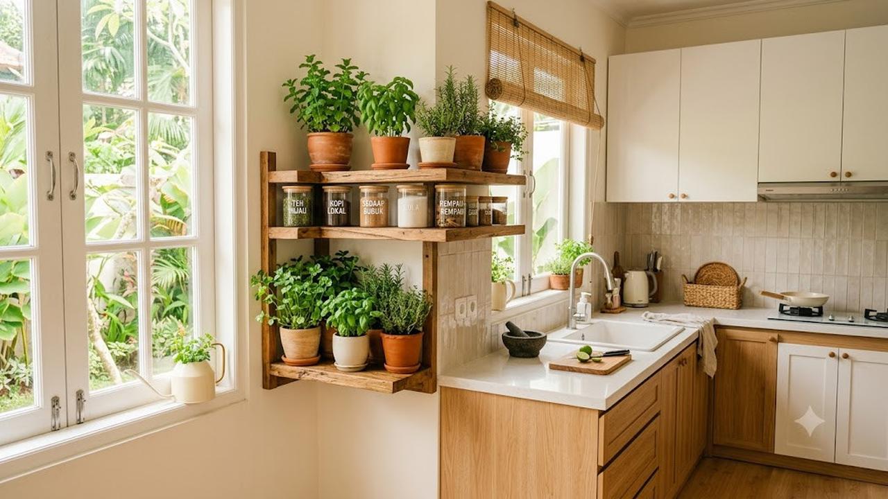 Inspirasi Dapur dengan Ambalan Sudut