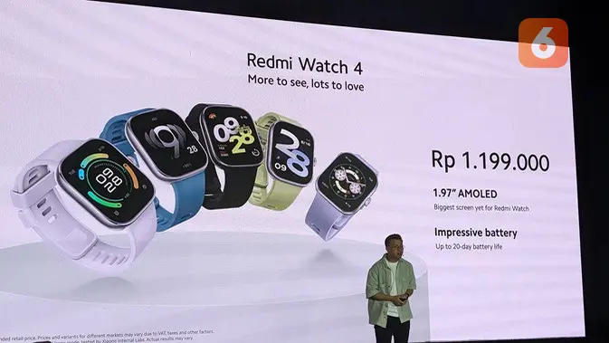Xiaomi memperkenalkan Redmi Watch 4 sebagai smartwatch terbaru untuk pasar Indonesia. (Liputan6.com/Agustinus M. Damar)