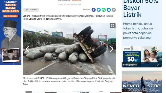 Cek Fakta Liputan6.com menelusuri klaim foto kecelakaan kendaraan pengangkut rudal