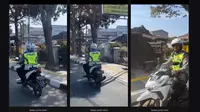 Oknum Polisi Naik Motor Sambil Merokok