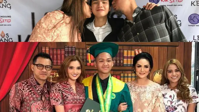 [Bintang] Hadiri Graduation Putra Bungsunya, Maia Estianty dan Krisdayanti Tampil Kompak Memakai Outfit Warna Nude yang Lembut