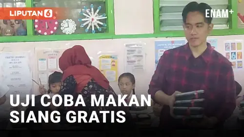VIDEO: Gibran Pantau Langsung Uji Coba Makan Siang Gratis di Surabaya
