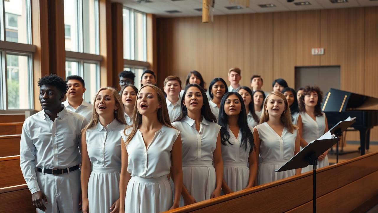 bernyanyi unisono adalah