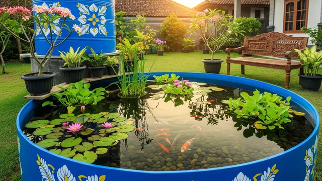 Ilustrasi Barang Bekas di Rumah yang Bisa Diubah Menjadi Kolam Ikan Produktif/Gemini AI