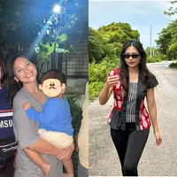 Penampilan sederhana Indah Permatasari di kampung halaman Arie Kriting banjir pujian dari publik. [@indahpermatas]