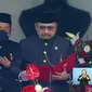 Menteri Agama Yaqut Cholil Qoumas membaca doa pada upacara HUT ke-76 RI, Selasa (17/8/2021) di halaman Istana Merdeka.