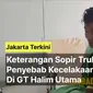 MI (18), sopir truk&nbsp;penyebab kecelakaan beruntun di exit Gerbang Tol (GT) Halim Utama, Jakarta Timur, Rabu pagi (27/3/2024). (Merdeka.com/Bachtiarudin Alam)