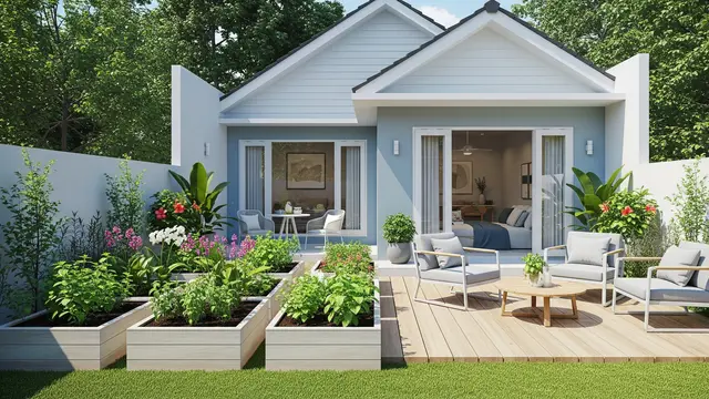 Model Rumah Mungil Tapi Punya Kebun dan Teras Belakang
