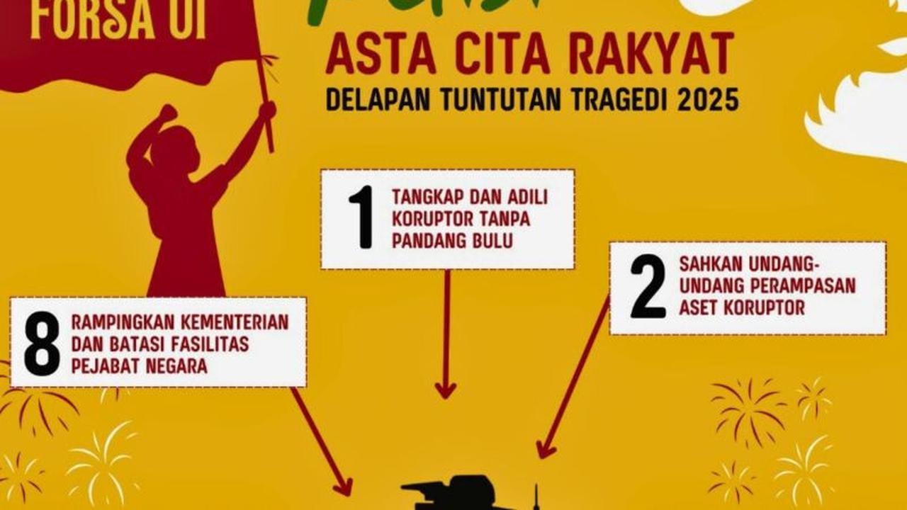 Delapan Tuntutan Petisi Astacita Rakyat FORSA UI: Suarakan Nurani Bangsa dari 'Tragedi 2025' hingga Keadilan Sosial