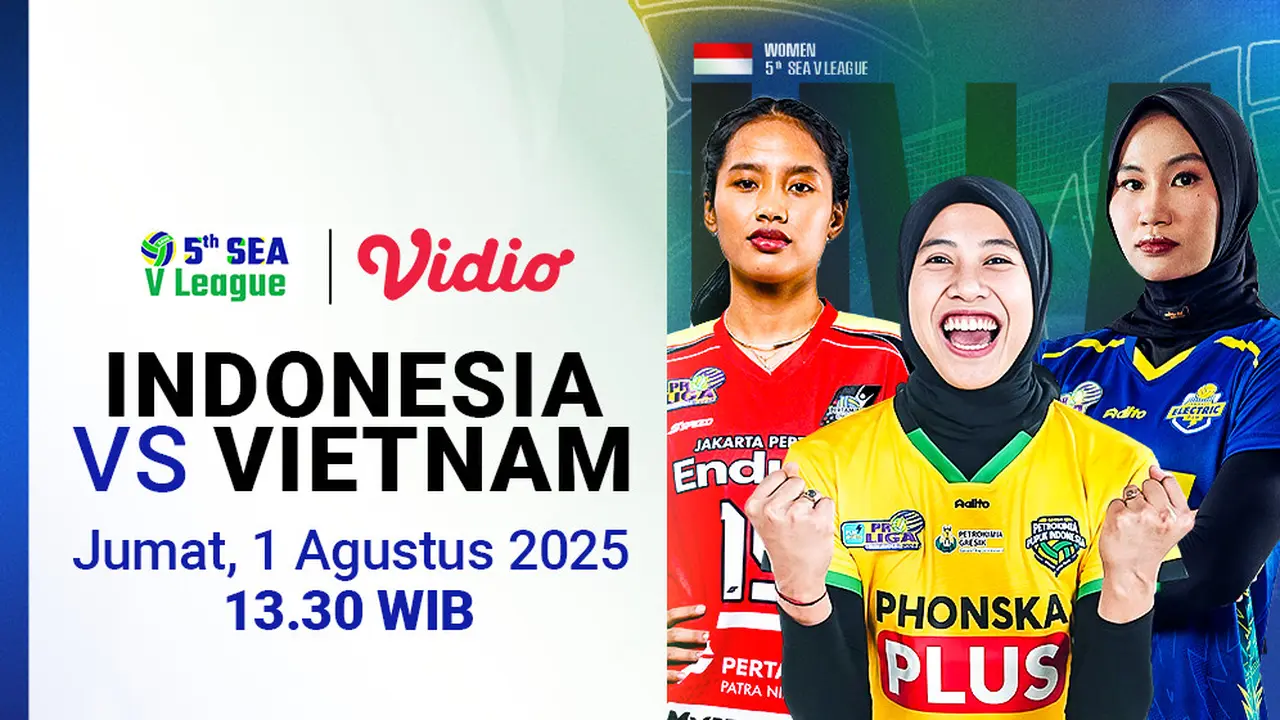 Jadwal SEA V League 2025, Live Streaming Indonesia vs Vietnam di Vidio