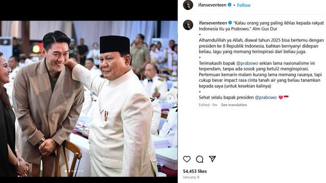 Unggahan Ifan Seventeen. (Foto: Instagram @ifanseventeen)