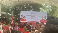 Bakal Calon Presiden (Bacapres) RI 2024 Ganjar Pranowo hadir di acara peresmian Rumah Aspiradi Relawan Ganjar Pranowo di Jalan Diponegoro, Menteng, Jakarta Pusat, Kamis (1/6/2023). (Liputan6.com/M Radityo Priyasmoro)