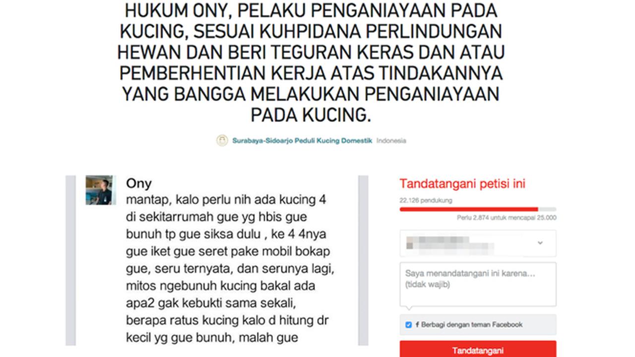 Siksa Ratusan Kucing, Staf Bank Syariah Ini Dicekal Netizen