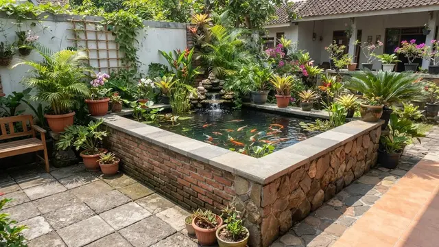 Kolam Ikan dengan Pondasi Tinggi