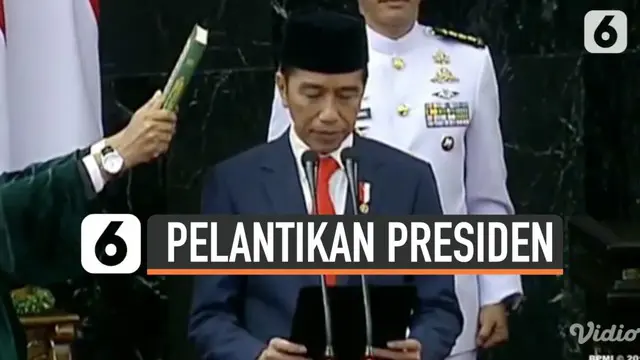 Joko Widodo dan Ma'ruf Amin membacakan sumpah jabatan Presiden dan Wakil Presiden RI periode 2019-2024. Mulai hari ini, keduanya resmi menjadi Presiden dan Wakil Presiden akan menjalankan pemerintahan lima tahun ke depan.