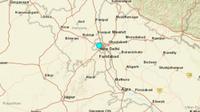 Lokasi gempa bumi di India. (USGS)