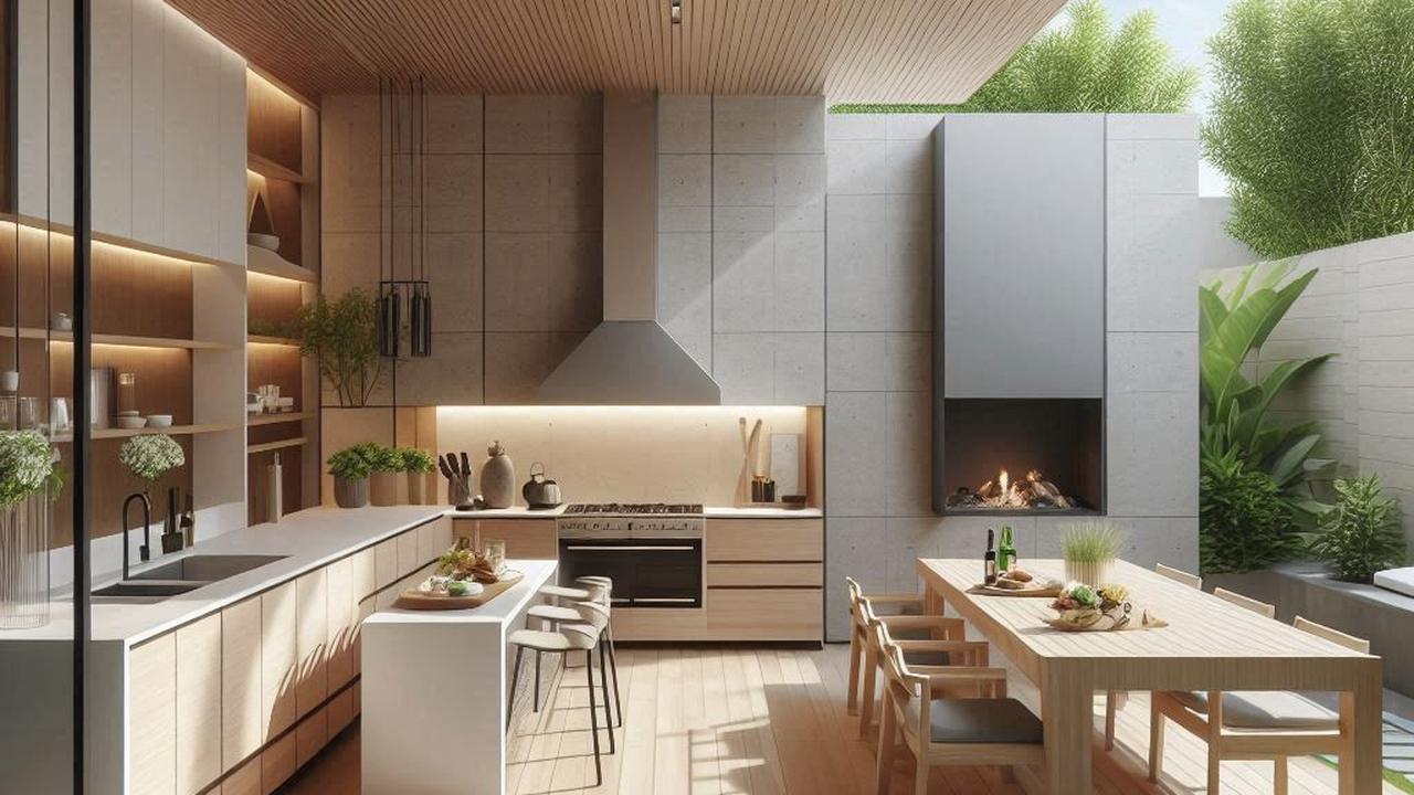 Desain Dapur Belakang Rumah yang Terbuka