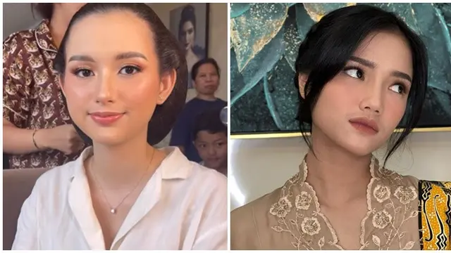 6 Potret Beda Penampilan Sarah Menzel dan Fuji di Acara Tedak Siten Ameena