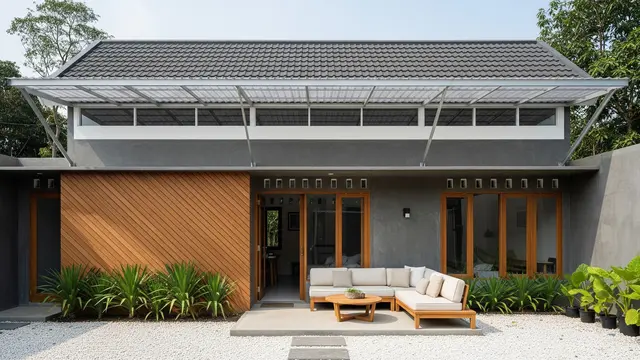 Model Rumah Minimalis Desa dengan Kombinasi Tembok dan Kayu Alami yang Memukau