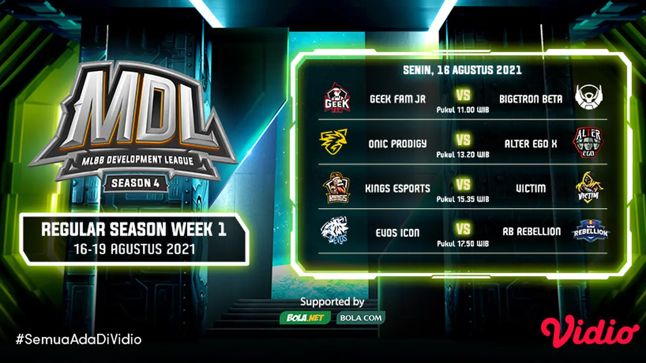Jangan Ketinggalan, Link Live Streaming MDL Season 4 Pekan Ini di Vidio 16 Agustus 2021