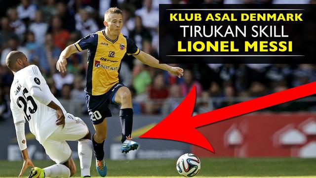 Video Mathias Bersang penyerang klub amatir Liga Denmark menirukan skill solo gol Lionel Messi.
