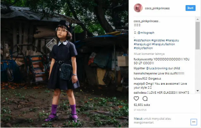 Intip penampilan Coco, gadis cilik dari Harajuku Jepang dengan gayanya yang super stylish. Sumber (Foto: Instagram/@coco_pinkprincess)