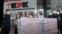 KPK menyita uang tunai Rp 52,3 miliar dari pengembangan kasus suap ekspor benih lobster yang menyeret eks Menteri KP, Edhy Prabowo. (Liputan6.com/Fachrul Rozie)