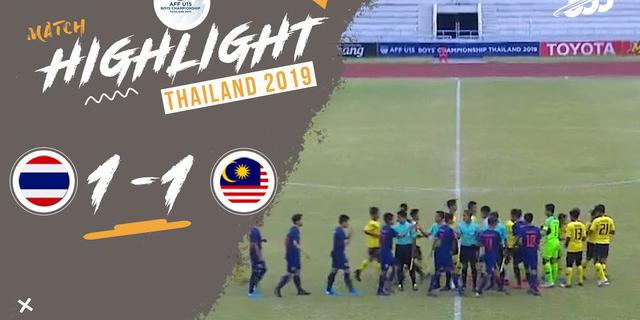 VIDEO: Gol Bunuh Diri Pemain Thailand Selamatkan Malaysia di Piala AFF U-15 2019