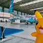 Merasakan Nuansa Penerbangan Ceria Lewat Pesawat Garuda Pikachu Jet GA1.&nbsp; (Liputan6.com/Henry)