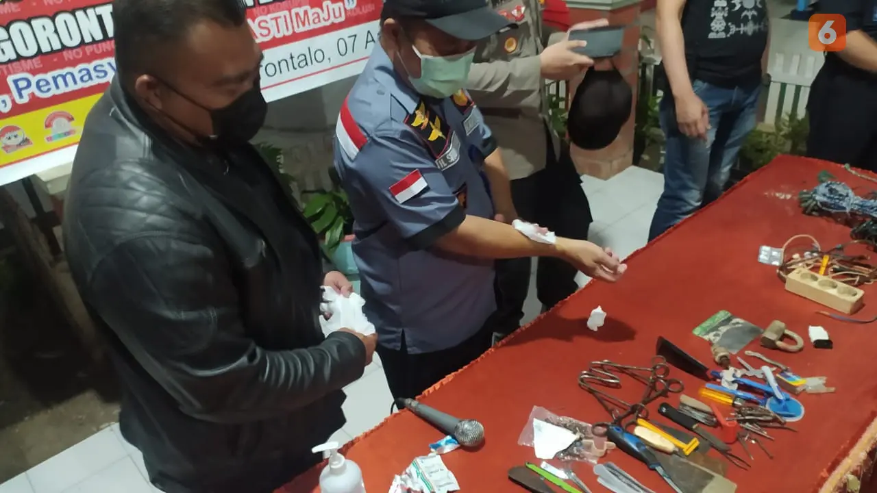 Hasil penggeledahan Tim Gabungan di Lapas Kelas II A Gorontalo (Arfandi/Liputan6.com)